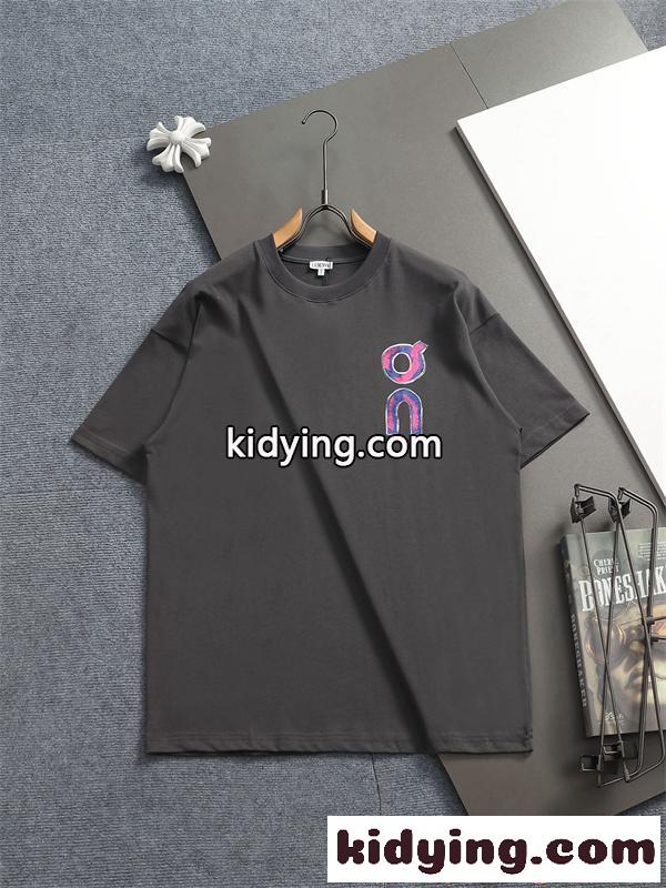 LOEWE ロエベ コピー 限定注目 ブラック プリント 個性派 カジュアル 半袖Tシャツ-1