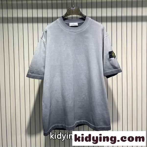 高評価 グラデーション Tシャツ ライトグレー 半袖 カジュアル STONE ISLAND コピー ストーンアイランド-1