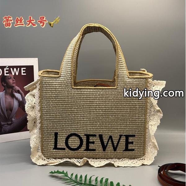 LOEWE コピー レース縁取り かごバッグ トート ナチュラル ストローバッグ 新登場 ロエベ-0