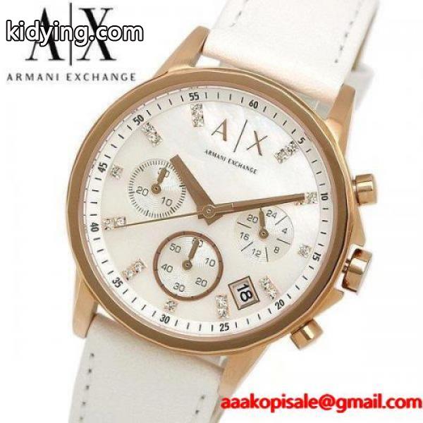 ARMANI EXCHANGE アルマーニエクスチェンジ 腕時計 レディース クロノグラフ 本革レザー ホワイト シェル文字盤 ラインストーン A|X 女性用 AX4364 :ax4364:腕時計 財布 バッグのCAMERON - 通販ショッピング-0
