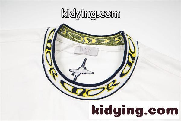 ワンポイントモチーフ ミニマルルック 爽やかな印象 DIOR ディオール コピー コットンTシャツ デイリーファッション-2