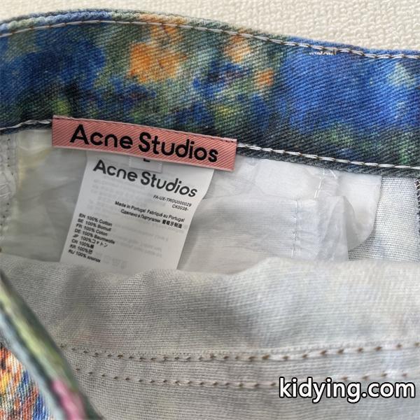 Acne Studios 激安 3Dデジタルペイント デニム ワイドストレート ユニセックス ジーンズ 芸術系 カラフル 洗い加工-6