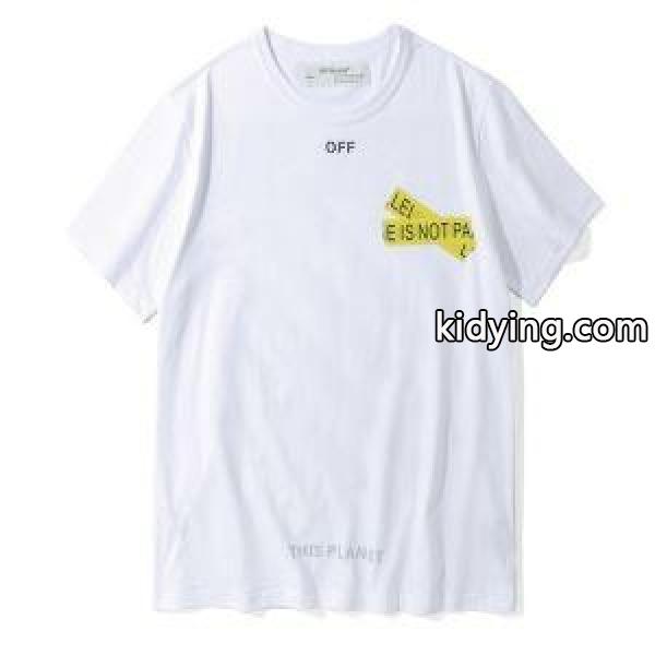 個性的なデザインOff-Whiteオフホワイトコピー人気　半袖シャツ　メンズクルーネックTシャツ　ブラック　ホワイト-0