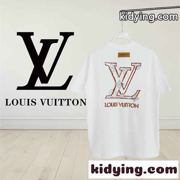 入手困難 半袖Tシャツ LOUIS VUITTON ルイヴィトン コピー プリント コットン素材 存在感演出-0