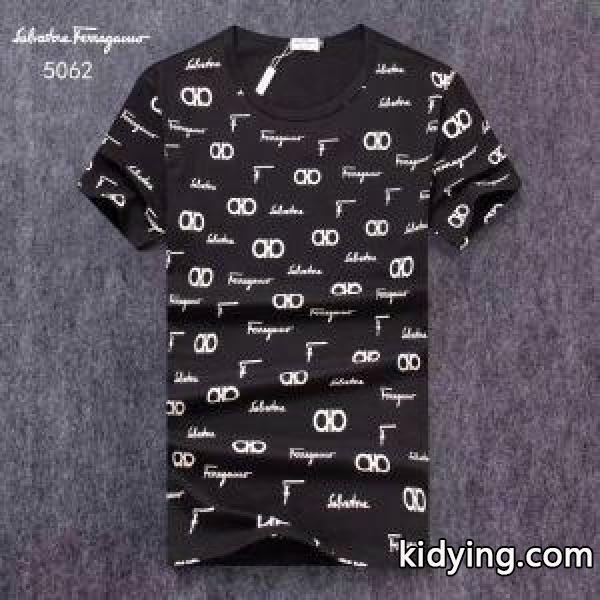 フェラガモ 激安FERRAGAMO超激得薄手Ｔシャツラクラク夏アイテム使いやすいホワイトブラック赤色-0