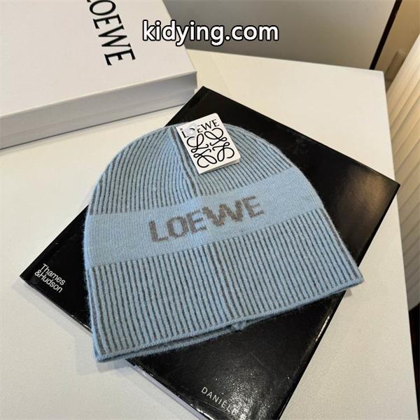 LOEWE コピー ロゴ リブ ニット帽 カシミヤ ブレンド ソフト ニット帽 おしゃれ ロエベ-0