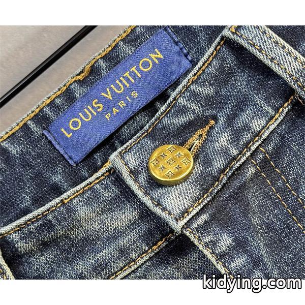 2025秋冬話題作・ネイビー 刺繍 LOUIS VUITTON ルイヴィトン コピー デニムパンツ トレンド最前線-5