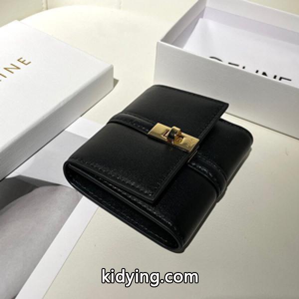 マルチに大活躍 CELINE セリーヌ スーパーコピー ウォレット シンプルなルックス 黒 三折り財布-0
