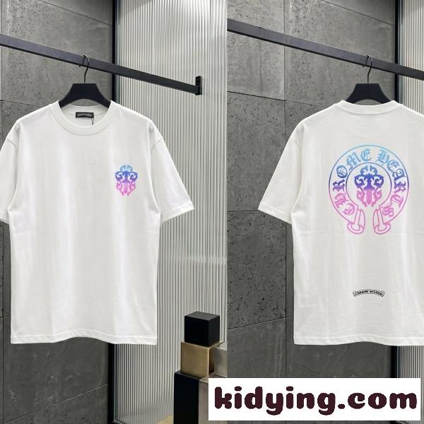 CHROME HEARTS コピー クロムハーツ コピー グラデーションホースシューTEE ネオンロゴ バックプリント半袖 注目度高め-6