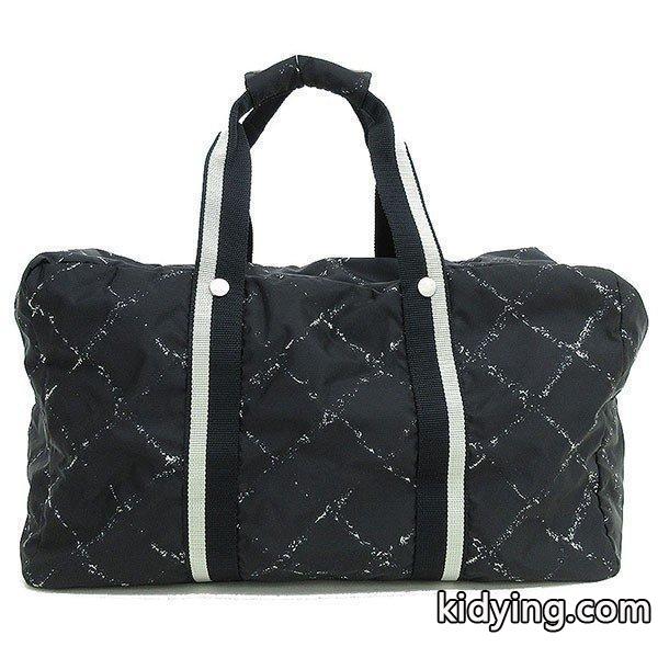 () 旧トラベルライン ラージ ボストンバッグ 旅行 黒 ブラック×シルバー金具 ナイロン【ブランドバッグ】 【中古】 netshop :1-240202056999:とーたる - 通販ショッピング-0