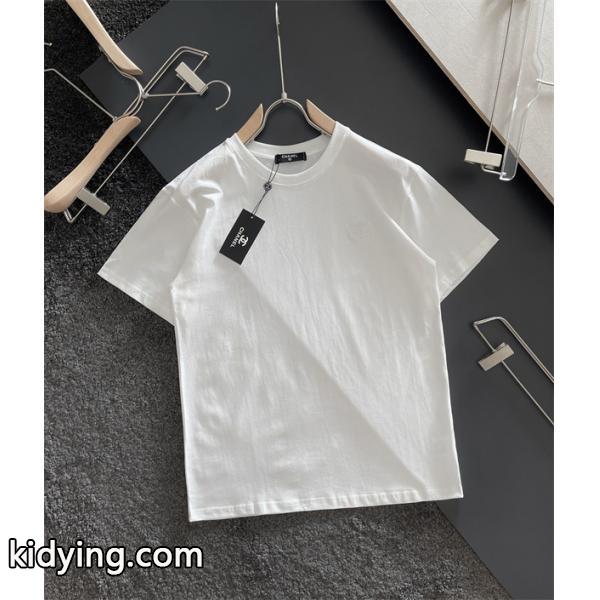2021春夏新モデル 正面にブランド刺繍ロゴをシンプルに 半袖tシャツ限定セール-0