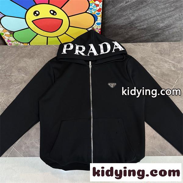 争奪人気 上質ミニマル 快適フーディー PRADA プラダ コピー ジップパーカー-8