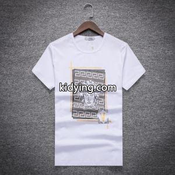 VERSACE ロゴ Tシャツ 吸汗速乾 ヴェルサーチ コピー トップス 爽やか 着き心地 18夏最新入荷 男性服-1