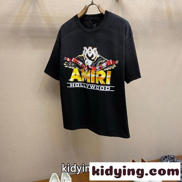 AMIRI アミリ 2026新作 ヘビーウェイト コットン 半袖Tシャツ 両面プリント オーバーサイズ ユニセックス-0