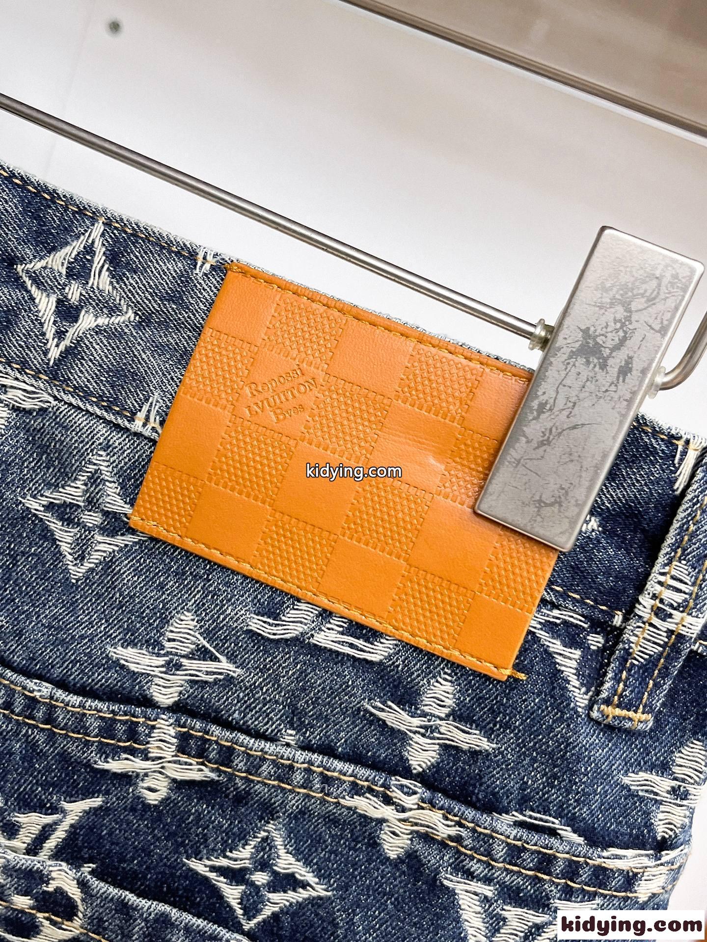 LOUIS VUITTON デニムパンツ メンズ ストレート ヴィンテージ加工 ルイヴィトン コピー 高級感 ストリート-7