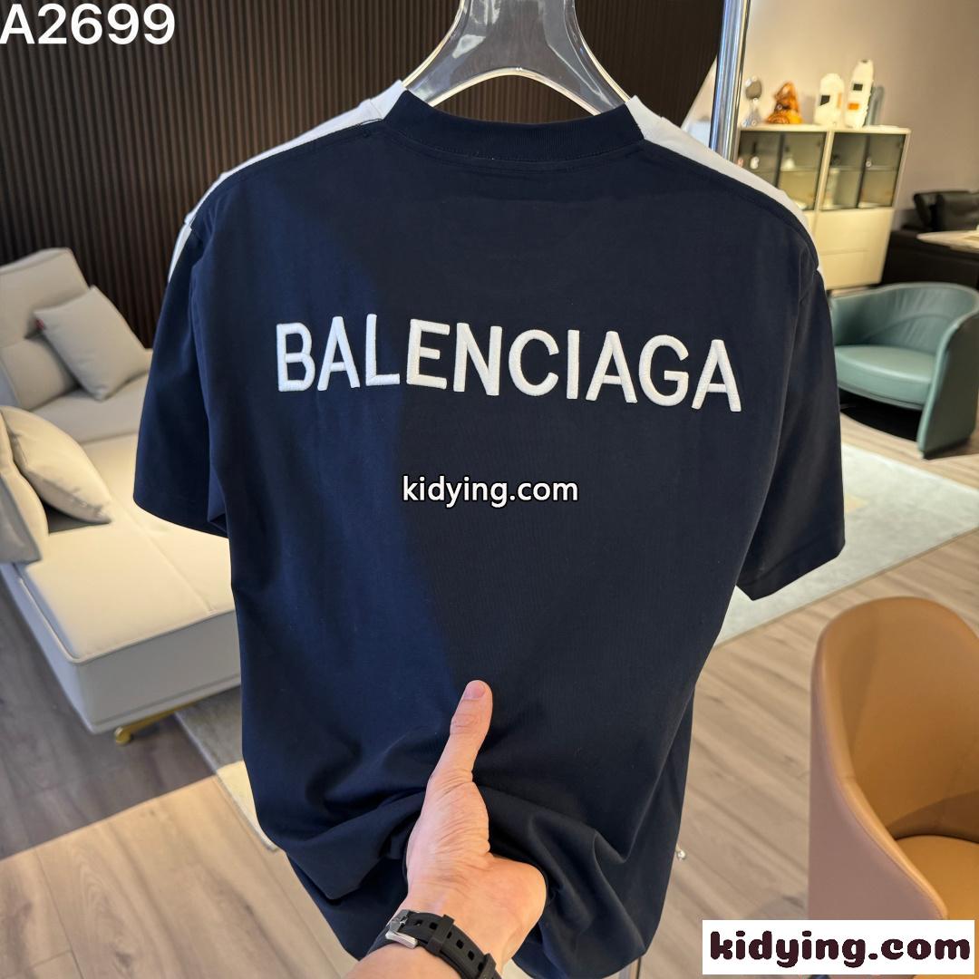 バレンシアガ コピー 半袖 Tシャツ BALENCIAGA フロントロゴ バックロゴプリント バイカラーデザイン ゆったりシルエット 高級感 メンズ-3