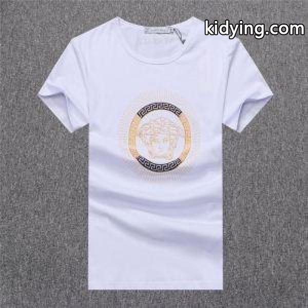 限定セール新作登場シンプルなデザインTシャツVERSACEヴェルサーチ 通販 メンズビジネスシーンブラックホワイト赤色-1