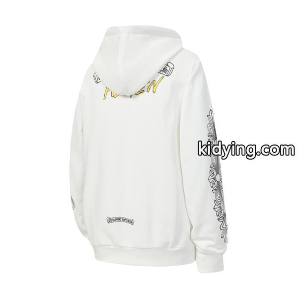 クロムハーツ コピー Chrome Hearts パーカー 本格仕様 ホワイト プレミアム品質 プリント 大人モード 2025秋冬準備-1