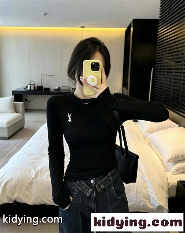 Saint Laurent サンローラン 長袖ｔシャツコピー2026人気おしゃれユニセックス黒色ホワイト色-5