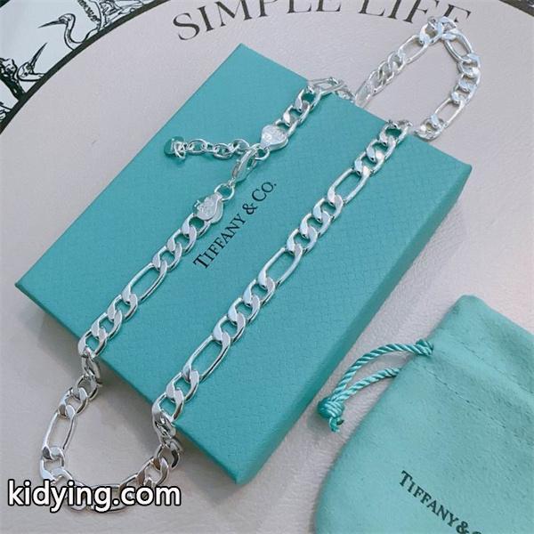 Tiffany&Co ティファニー コピー 立体バランス 洗練構成 ダブル チェーン ネックレス-3