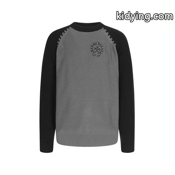 限定感漂う ホワイト × ブラック 本格派ロゴ 2025秋冬コーデ注目 クロムハーツ 偽物 Chrome Hearts ニットセーター-2
