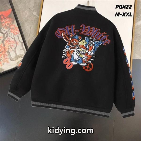Off-White オフホワイト コピー 2025秋冬必須アイテム 入手困難 着心地抜群 おすすめ ブラック × オレンジ ベースボールジャケット-1