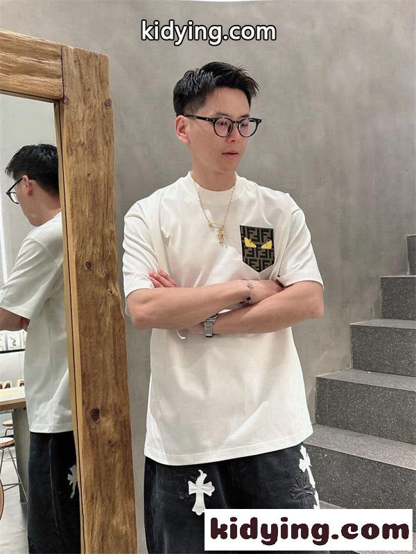 ハイエンドファッション トレンドコレクション ユニセックス FENDI フェンディ コピー 半袖Tシャツ-4