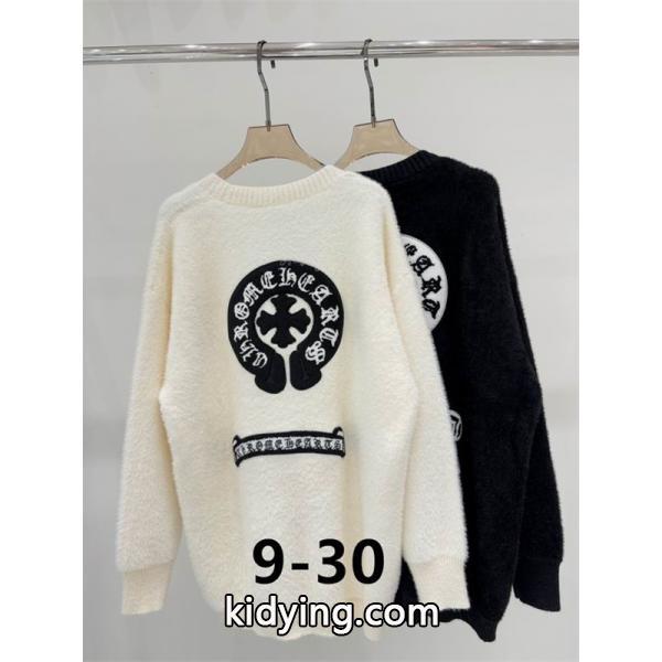 CHROME HEARTS クロムハーツ コピー 2025秋冬 ふわふわ 上質 ホワイト＆ブラック 刺繍 カーディガン-3