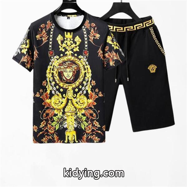 白と黒のメンズ ヴェルサーチ シャツ 激安大特価爆買い VERSACE JEANS クルーネックTシャツ 半袖_ヴェルサーチ VERSACE_ブランド コピー 激安(日本最大級)-0