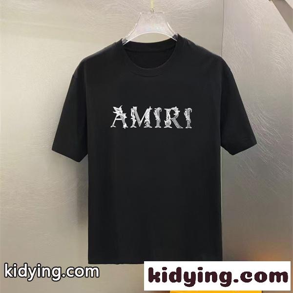 AMIRI 半袖Tシャツ ダメージ風ロゴ ストリート系 個性派 おしゃれ トップス アミリ コピー-0