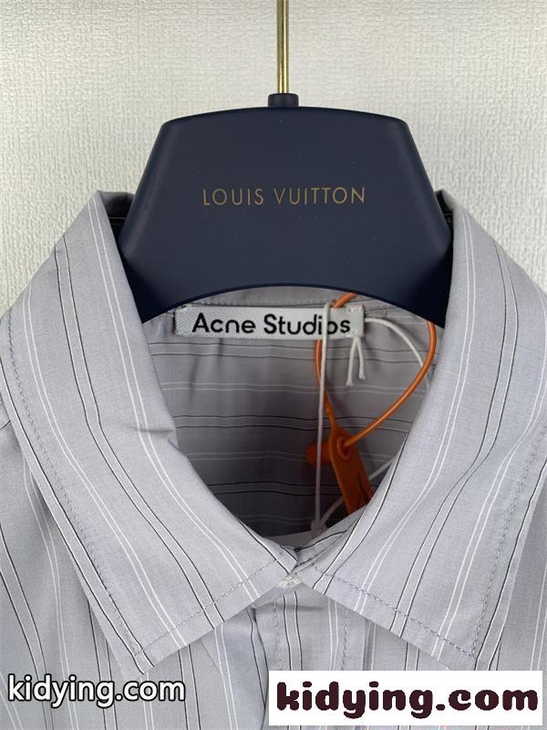 ストライプ柄 ACNE STUDIOS アクネ ストゥディオズ スーパーコピー シャツ ルーズシルエット ライトグレー 長袖-5