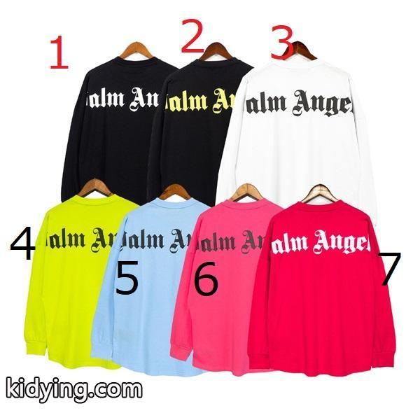 超激得100%新品PALM ANGLESロングt新品コピーブラックのメンズ長袖プリントtシャツ-0