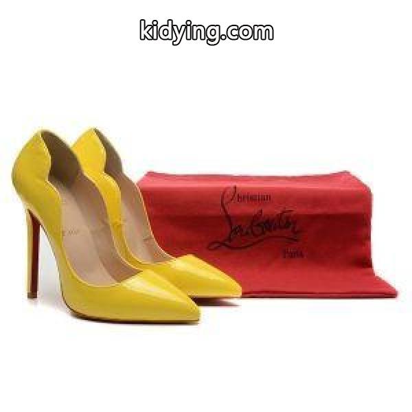 綺麗 ルブタン イエロー パテント レザー パンプス ウェイビー 12CM yellow Patent Leather Wavy pointed_クリスチャンルブタン CHRISTIAN LOUBOUTIN_ブランド コピー 激安(日本最大級)-0