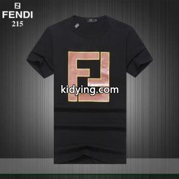 T-SHIRTBlack cotton T-shirtFAF532A78MF0GMEフェンディ コピーストリート上質定番Tシャツホワイトネイビーブラック-0