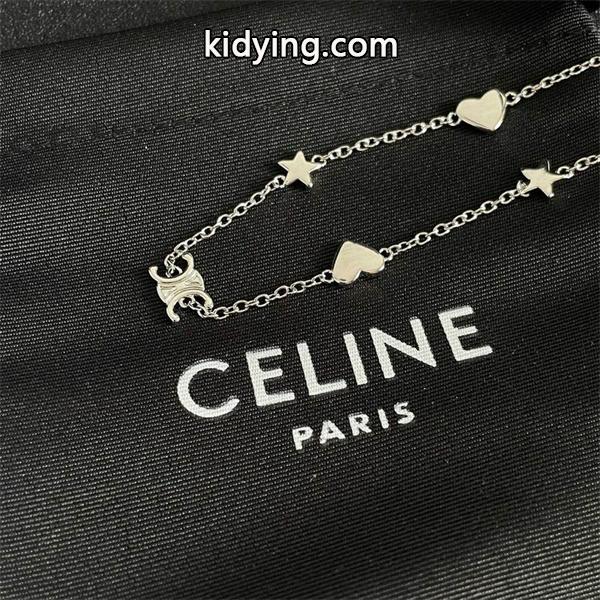 CELINE セリーヌ 偽物 2025秋冬 ハート＆トリオンフモチーフ ゴールドチェーン ネックレス-2