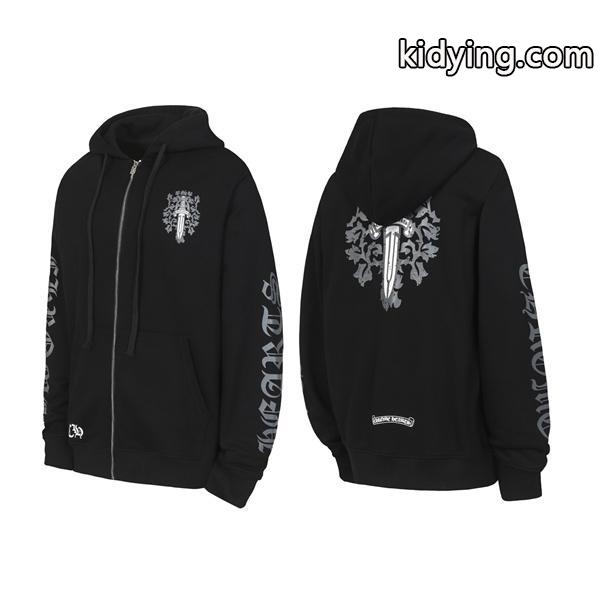クロムハーツ コピー Chrome Hearts パーカー 数量限定! ホワイト × ブルー バックロゴ 高級感溢れる 2025秋冬コーデ-0