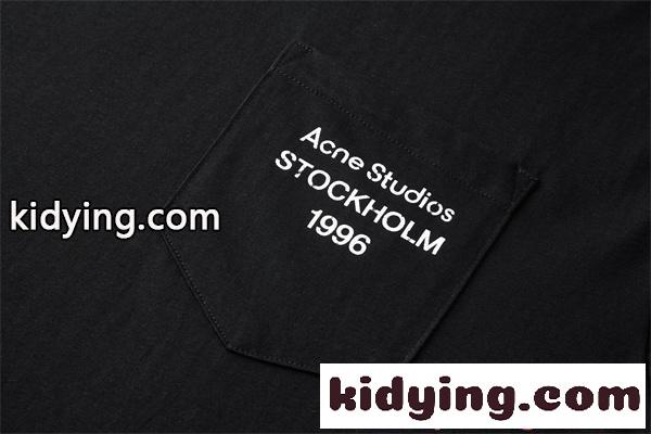 ポケット刺繍ロゴ Tシャツ 半袖 ブラック ベーシック ミニマル ACNE STUDIOS アクネ ストゥディオズ スーパーコピー-4