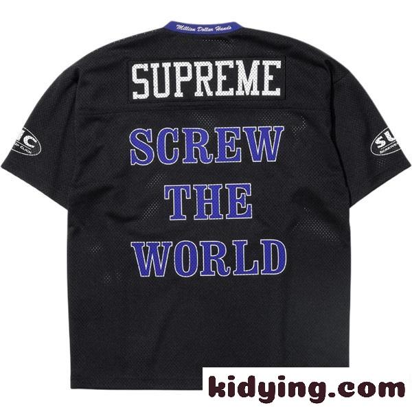 イトブルー メッシュジャージー Supreme SCREWED UP CLICK シュプリーム コピー フォトプリント 半袖 オーバーサイズ風-4