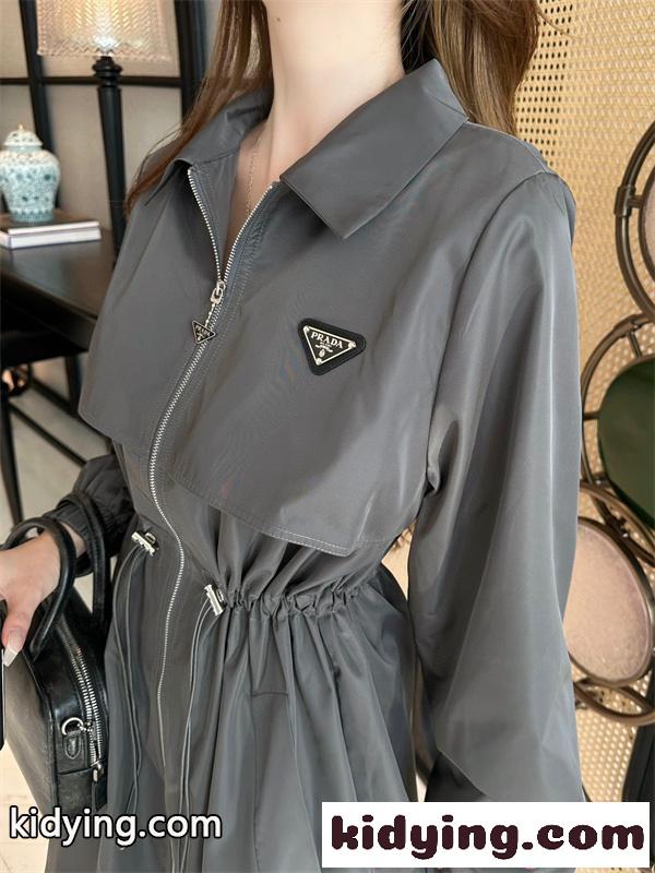 ワンピースコート PRADA プラダ コピー レディース ジップアップ エレガントカジュアル-4
