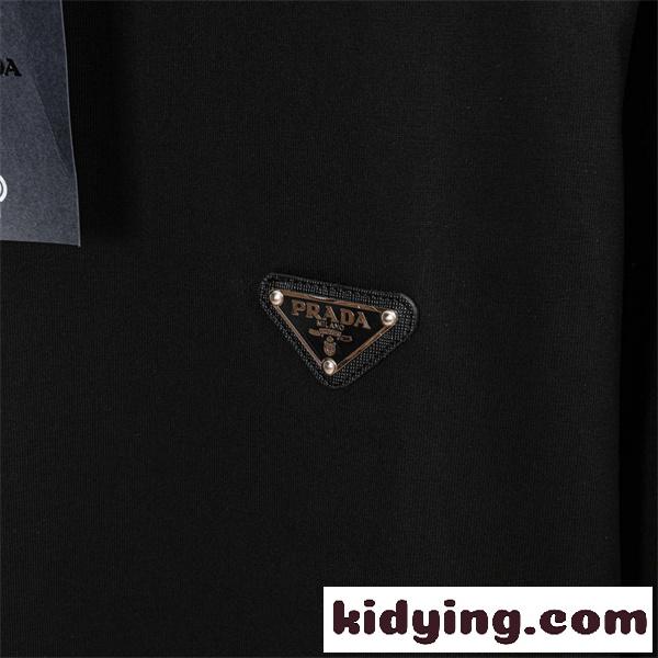 ロングスリーブ シンプルブラック 通勤カジュアル PRADA プラダ コピー Tシャツ 着回し対応 注目商品-5