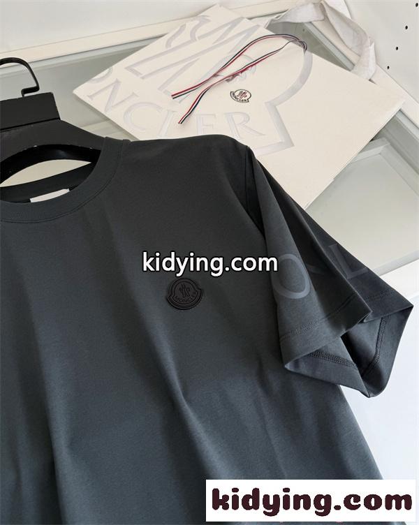 Moncler コピー モンクレール 半袖Tシャツ メンズ ロゴプリント クルーネック ゆったりシルエット 高品質コットン 春夏新作 定番カジュアル-4