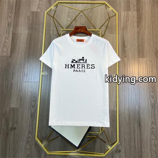 夏コーデにオシャレ感を演出するHERMESエルメスコピーメンズクルーネック半袖Tシャツホワイト-0