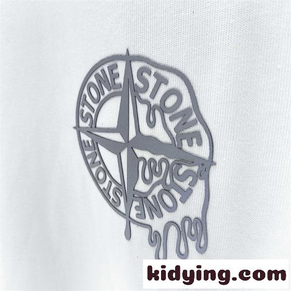 クルーネックTシャツ ミニロゴデザイン 都会派カジュアル STONE ISLAND ストーンアイランド コピー Tシャツ 普段使い 好評アイテム-7