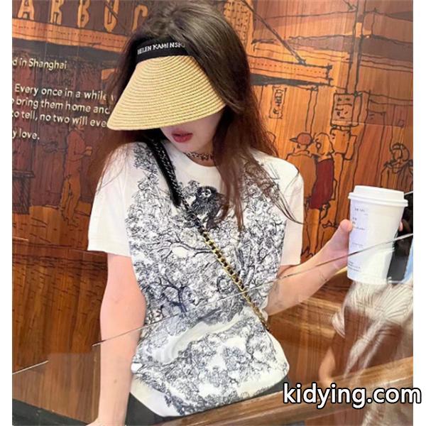 最新作柔らかい伸縮性相性抜群Ｔシャツ半袖春物夏物定番アイテム長持ちトップスdiorディオール 激安-0