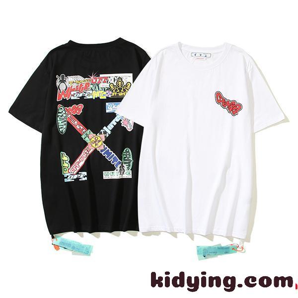 チャーム満々!夏着物 オフホワイト Tシャツ コピー メンズ ファッション 春夏トップス Off-White 日常 半袖 Tシャツ 通学 通勤 ボイズ-0