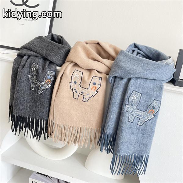 3 色アート刺繍 奢華風 エルメス コピー マフラー 秋冬保温 高品質定番 HERMES-6