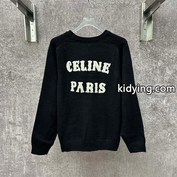 CELINE セリーヌ コピー ブラック 注目度上昇 ヴィンテージ調 大人映え ニット セーター-0