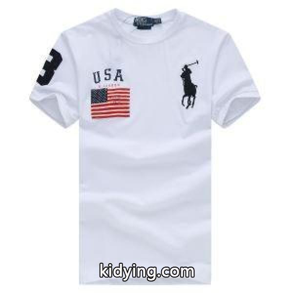 日本限定素材のPolo Ralph LaurenポロラルフローレンBig Pony Cotton Jersey T-Shirt (323690087)のメンズクルーネック半袖Tシャツ-2
