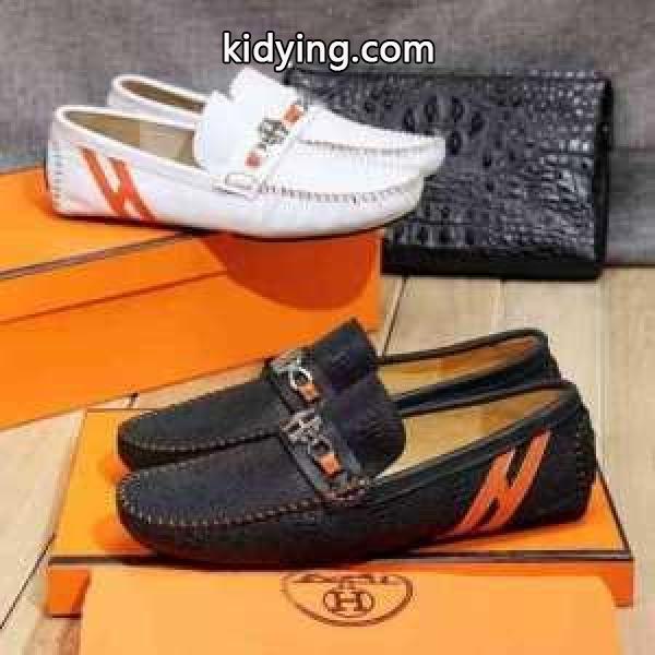 高級感溢れるエルメススニーカー メンズロファー HERMES モカシンスリッポンシューズ 2色可選-0