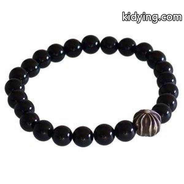 CHROME HEARTS 8MM BLACK TOURMALINE & 1 SILVER BEADS BRACELET クロムハーツ ブラック ビーズブレスレット 8MM クロスボール :bgww1:SKYTREK - 通販ショッピング-0